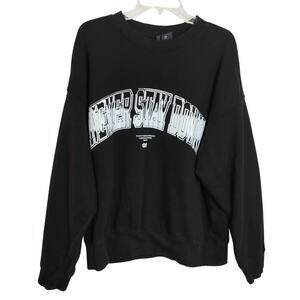 M812) H&M Relaxed Fit Oversize Black  Printed 'Never Stay Down'  Sweatshirt XL